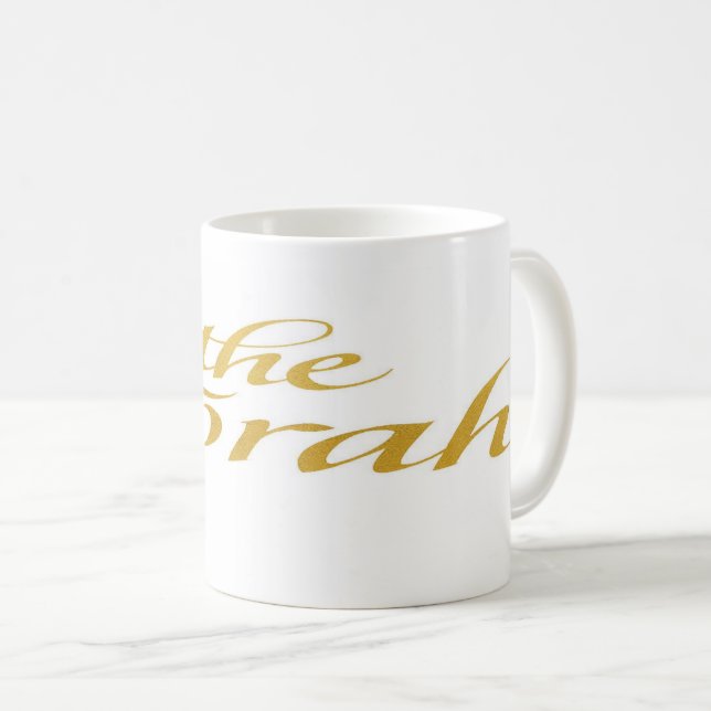 Sip the Light: The Torah Gold Mug (Front Right)