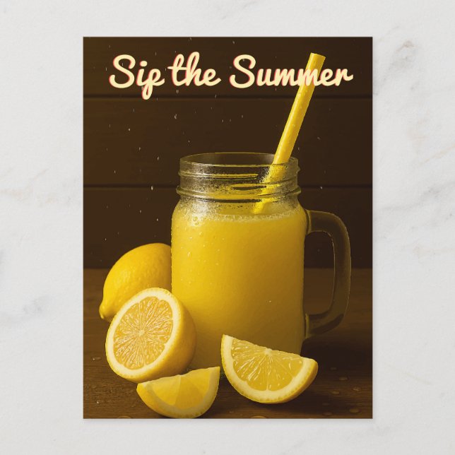 Sip the Summer – Lemon Juice Postcard (Front)