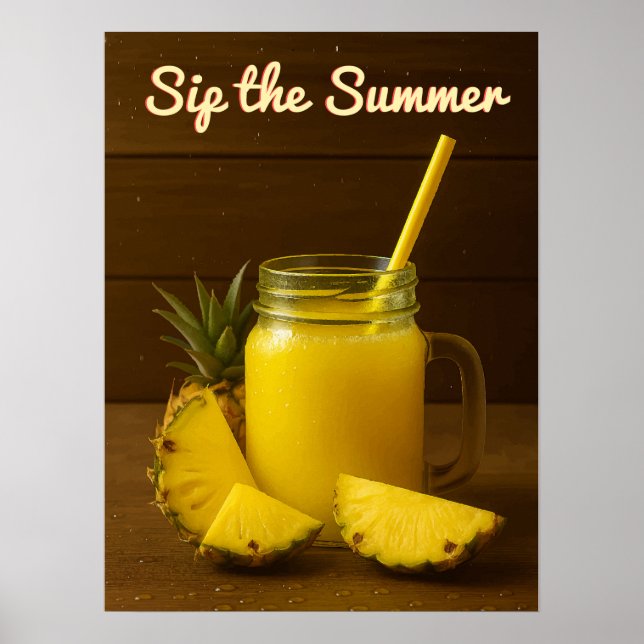 Sip the Summer – Pineapple Juice Art Print (Front)