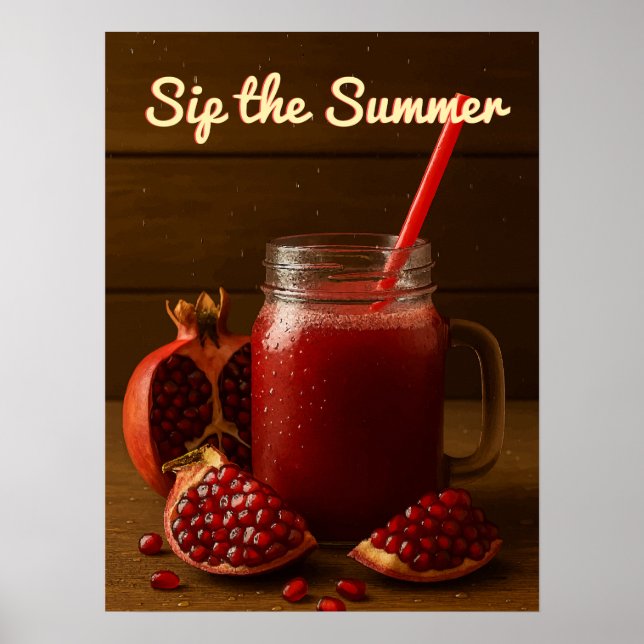 Sip the Summer – Pomegranate Juice Art Print (Front)