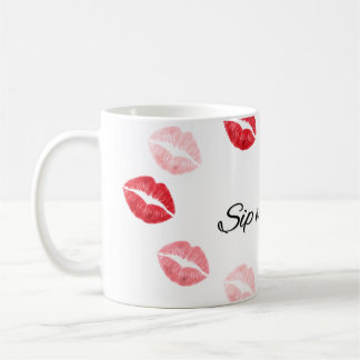 Sip with Love – Cute Pink & Red Lips Romantic Coff Coffee Mug