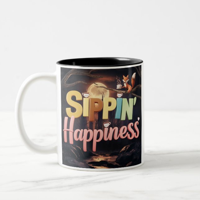 Sip Your Way to Smiles Two-Tone Coffee Mug (Left)