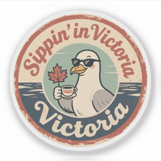 Sippin’ in Victoria with a Funny Seagull Coffee (Front)