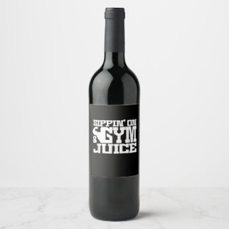 Sippin On Gym Juice - Mens Workout Shirts Funny Wine Label