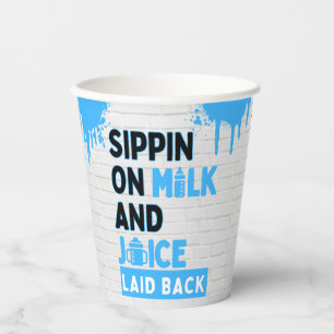Sippin’ on Milk and Juice Blue Hip Hop  Paper Cups
