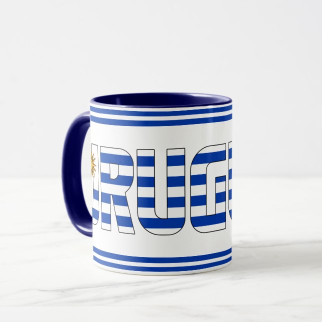 "Sippin' with Uruguay" Patriotic Coffee Mug (Front Left)
