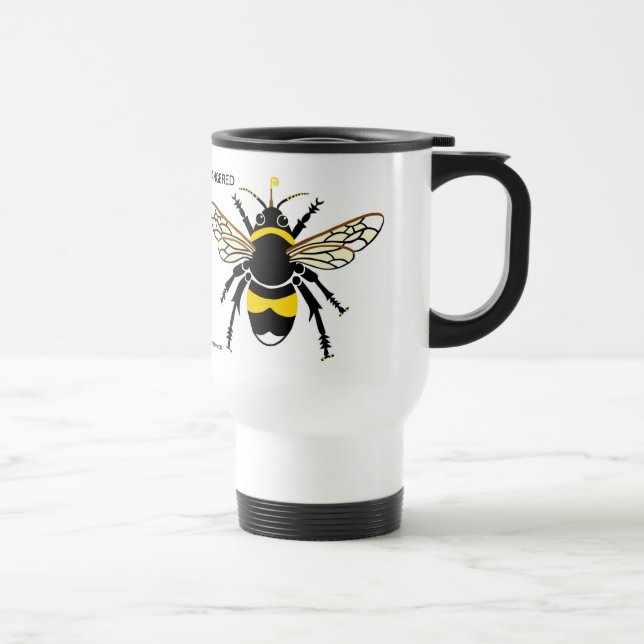 Sipping coffee! Bumble BEE -Conservation - Ecology Travel Mug (Right)