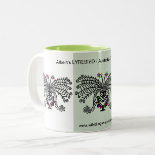 Sipping coffee - Cool LyreBIRD- Australia - Nature Two-Tone Coffee Mug