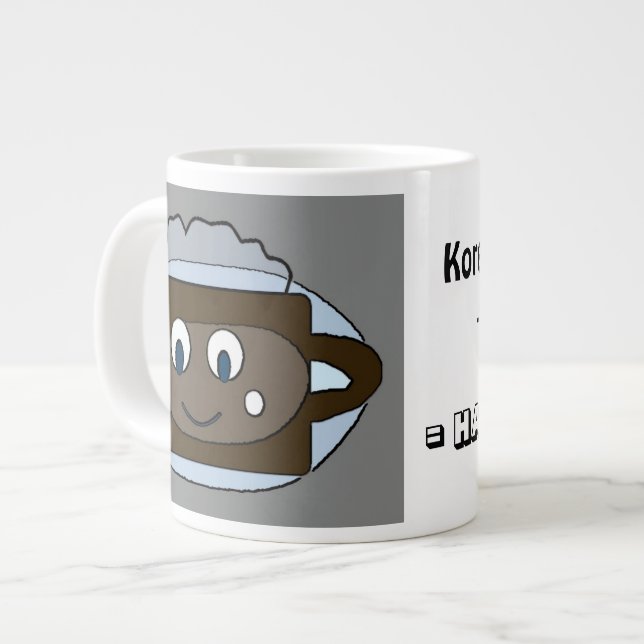 Sipping coffee while watching Korean Dramas Large Coffee Mug (Front Left)