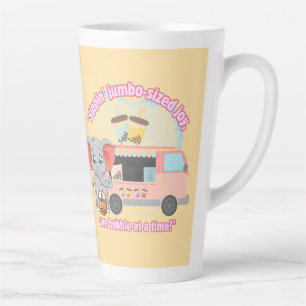 Sipping jumbo sized joy , one bubble at time latte mug