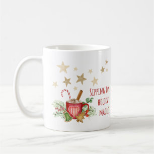 Sipping on Holiday Magic Mug–Christmas Coffee Mug