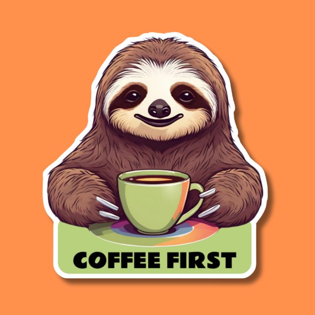 Sipping Sloth Coffee First Waterproof  (Creator Uploaded)