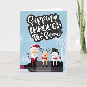 Sipping Through the Snow Holiday Greeting Card