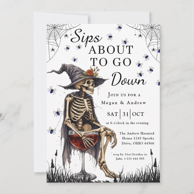 sips about to go down Party Halloween Invitation (Front)