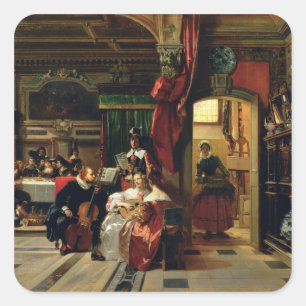 Sir Anthony van Dyck  in London, 1837 Square Sticker