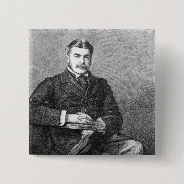 Sir Arthur Sullivan, engraved by C. Carter 15 Cm Square Badge (Front)