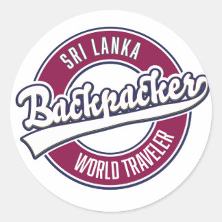 Sir backpacker world traveller retro logo classic round sticker