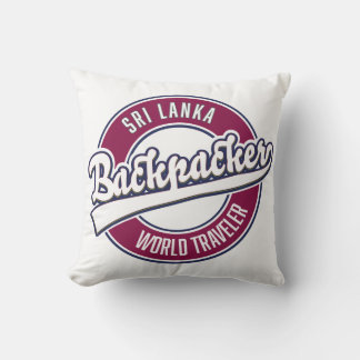 Sir backpacker world traveller retro logo cushion