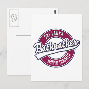 Sir backpacker world traveller retro logo postcard