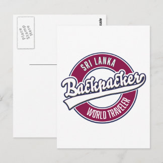 Sir backpacker world traveller retro logo postcard