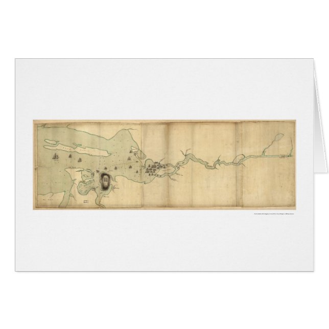 Sir Collyer's Fleet on Penobscot River Map - 1779 (Front Horizontal)