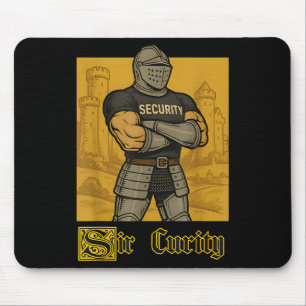 Sir Curity Funny Security Pun Knight Mediaeval Mem Mouse Mat