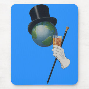 Sir Earth is having a cocktail Mouse Mat