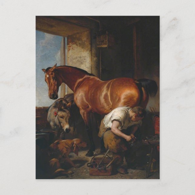 Sir Edwin Henry Landseer | Shoeing Postcard (Front)