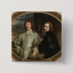 Sir Endymion Porter (1587-1649) and the Artist, c. 15 Cm Square Badge