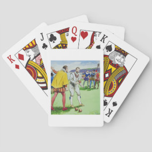 Sir Francis Drake (1540/3-96) playing bowls, from Cards