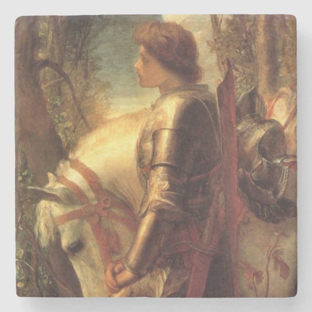 Sir Galahad (by George Frederick Watts) Stone Coaster (Front)