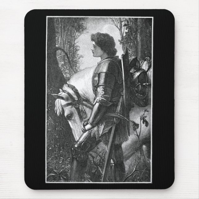 Sir Galahad - G.F. Watts Engraved by H.W. Peckwell Mouse Mat (Front)