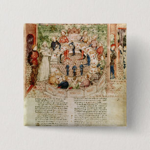 Sir Galahad is Welcomed to the Round Table 15 Cm Square Badge