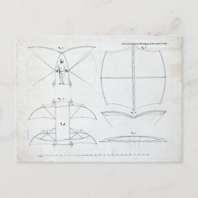Sir George Cayley Man-Powered Flying Machine Postcard (Front)