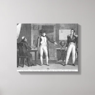 Sir Hudson Lowe comming in the study of Napoleon Canvas Print