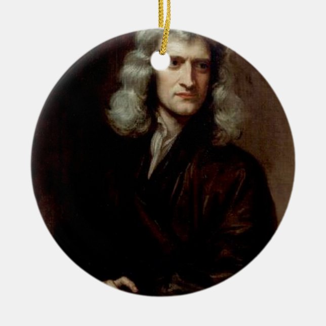 sir isaac newton ceramic tree decoration (Front)