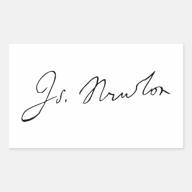 Sir Isaac Newton Signature Autograph Rectangular Sticker (Front)