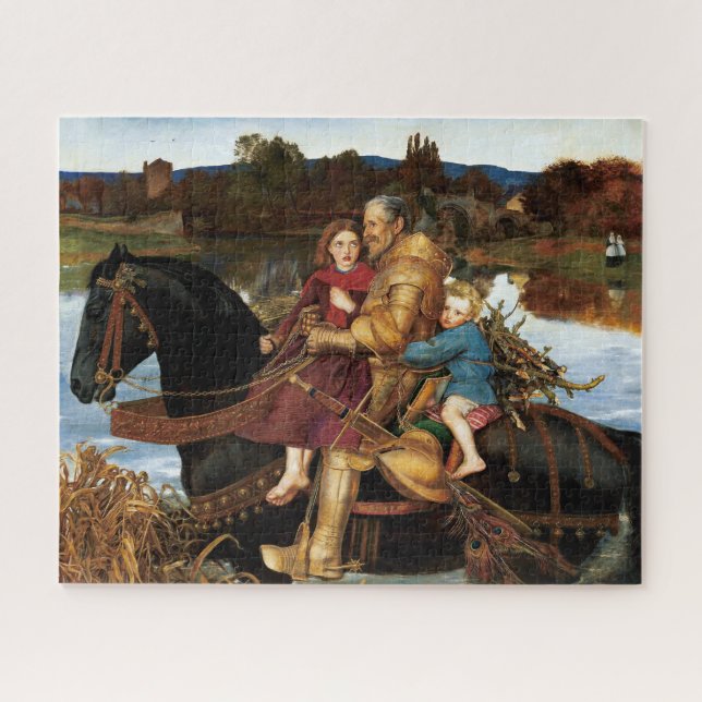 Sir Isumbras at the Ford c. 1857 by John Millais Jigsaw Puzzle (Horizontal)