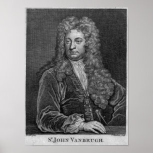 Sir John Vanbrugh, engraved by Thomas Chambars Poster