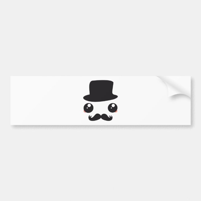 Sir Kawaii Moustache Holmes Bumper Sticker (Front)