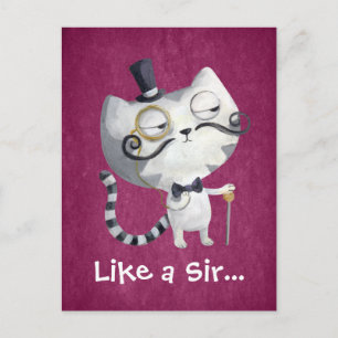 Sir Kitty Cat with Moustaches Postcard