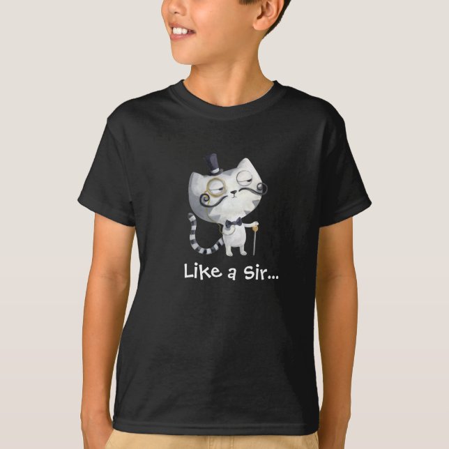 Sir Kitty Cat with Moustaches T-Shirt (Front)