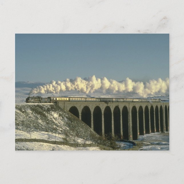 Sir Lamiel crosses Ribblehead Viaduct on the Settl Postcard (Front)