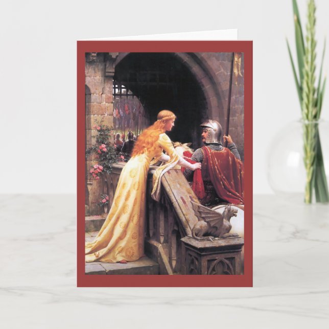 Sir Lancelot and Guinevere on the Stairs Card (Front)