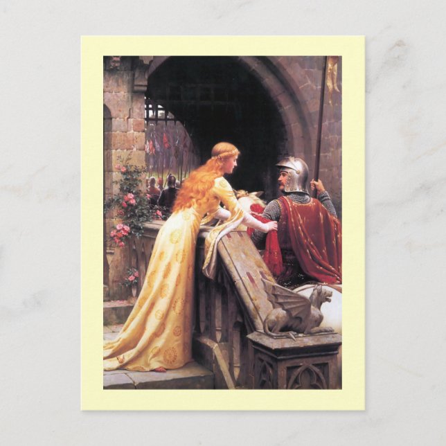 Sir Lancelot and Guinevere on the Stairs Postcard (Front)