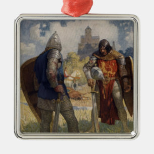 Sir Launcelot du Lake, Knight of the Round Table Metal Tree Decoration