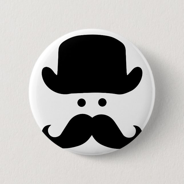 Sir Moustache 6 Cm Round Badge (Front)