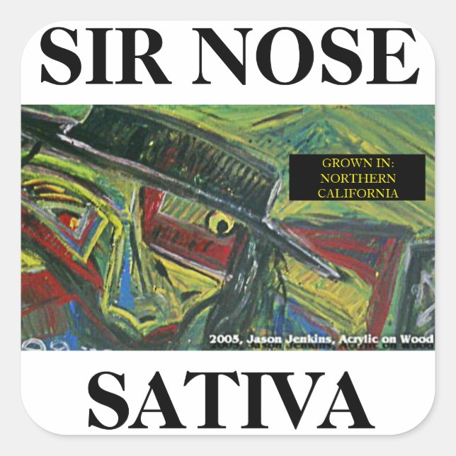 SIR NOSE SATIVA SQUARE STICKER (Front)