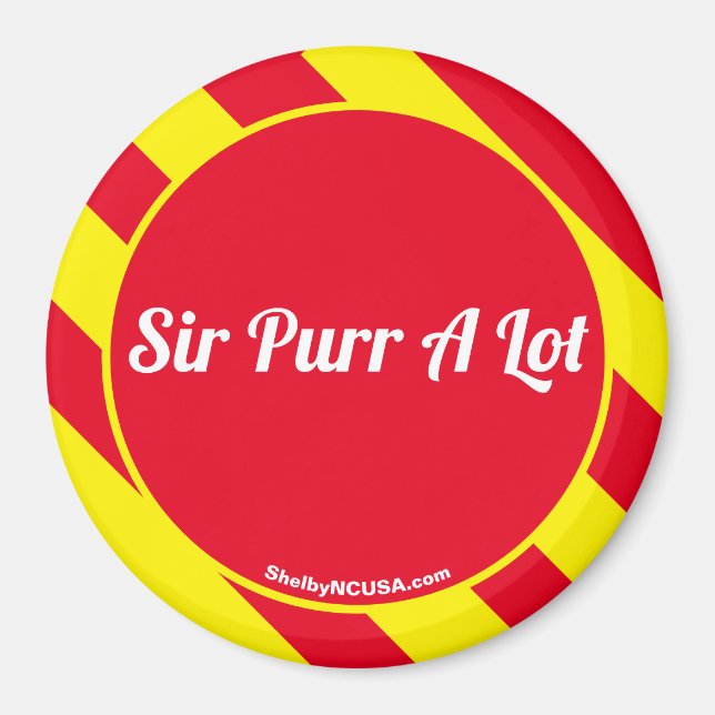 Sir Purr A Lot Red/Yellow Magnet (Front)
