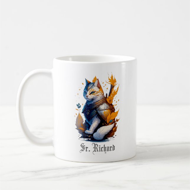 Sir Richard cat knight cool kid's Coffee Mug (Left)